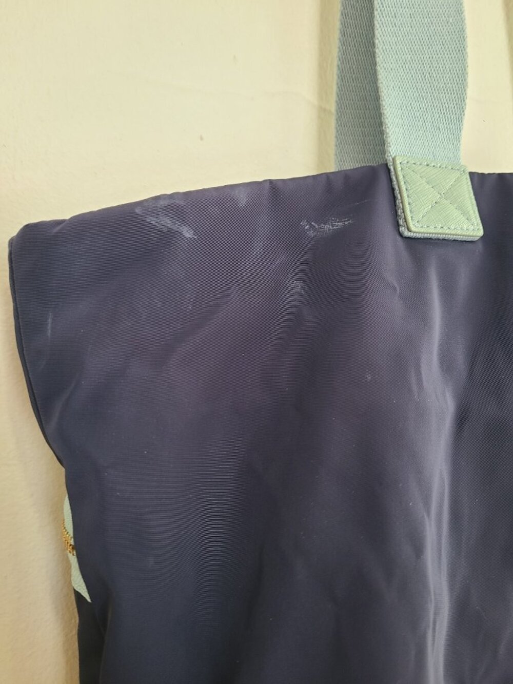 Tory Burch Nylon Tote Bag Navy Blue Shoulder Bag - Picture 6 of 9